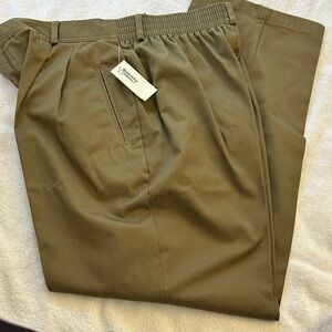 Hastings Smith Olive Elastic-Waist Chinos Size 18